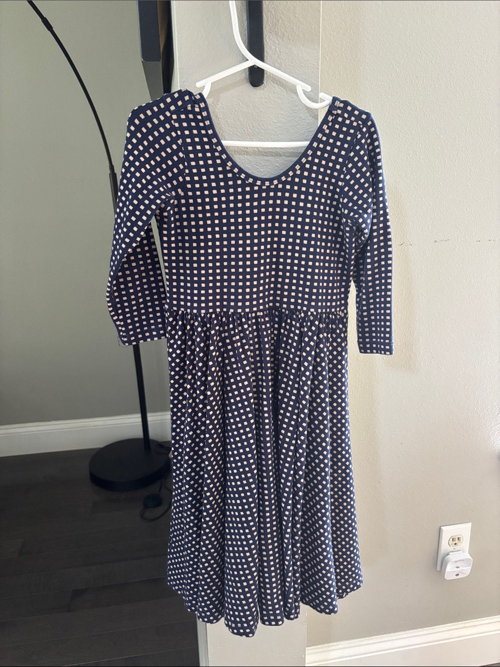 Alice and Ames - Navy Blue Polka Dot Fit & Flare Dress